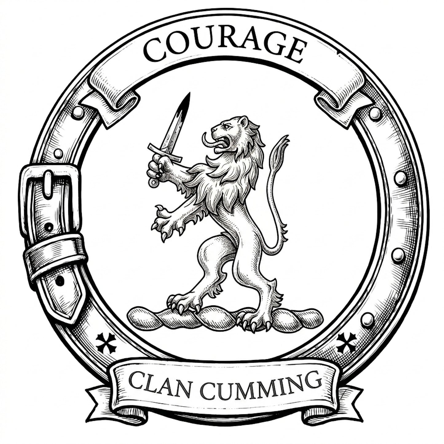 Clan Cumming Crest digital download: Includes Color PNG, B&W PNG, and SVG vector files
