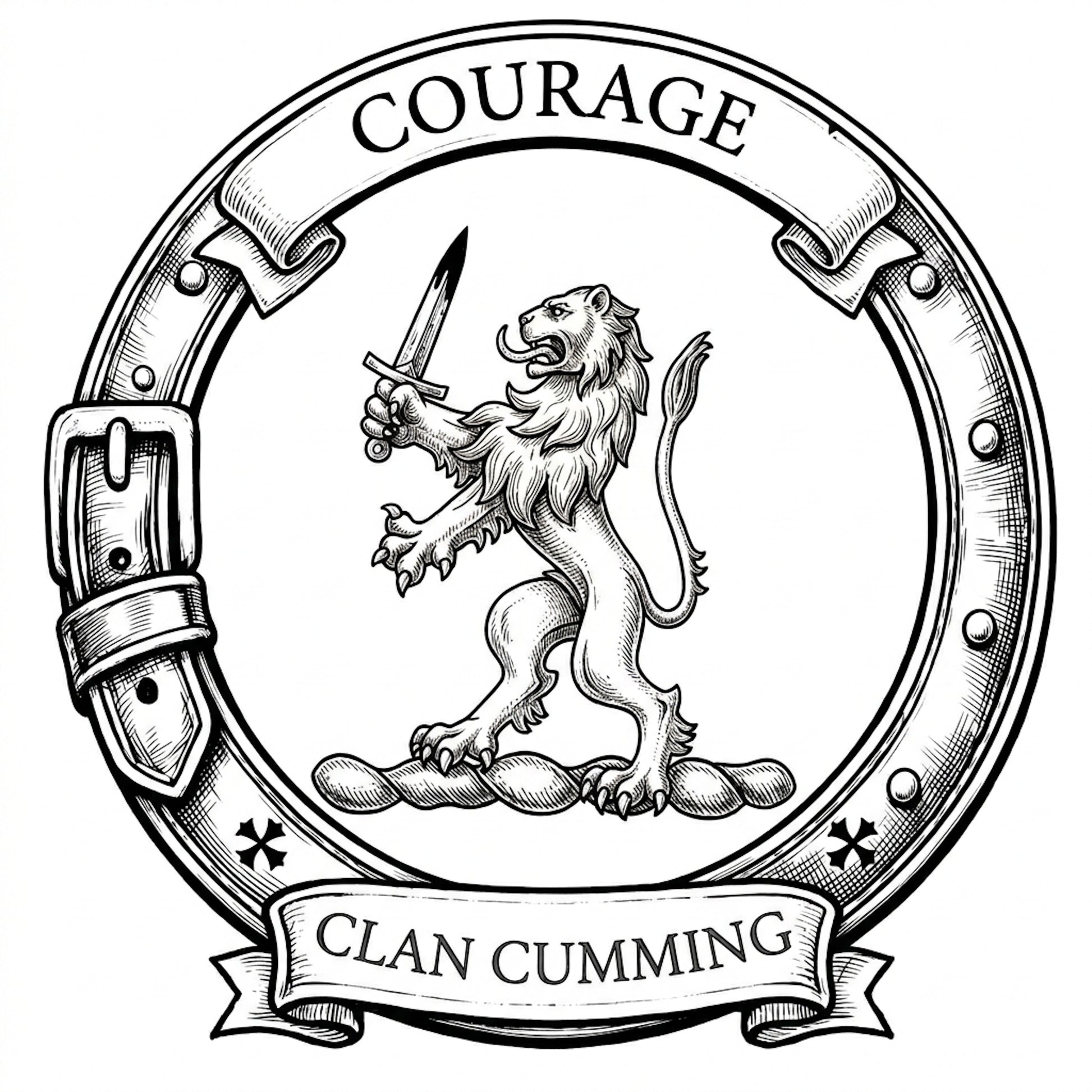 Clan Cumming Crest digital download: Includes Color PNG, B&W PNG, and SVG vector files