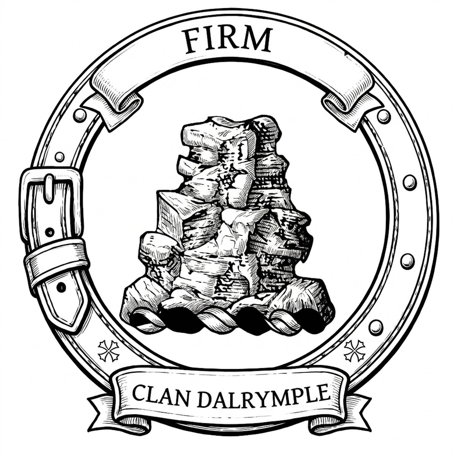 Clan Dalrymple Crest digital download: Includes Color PNG, B&W PNG, and SVG vector files