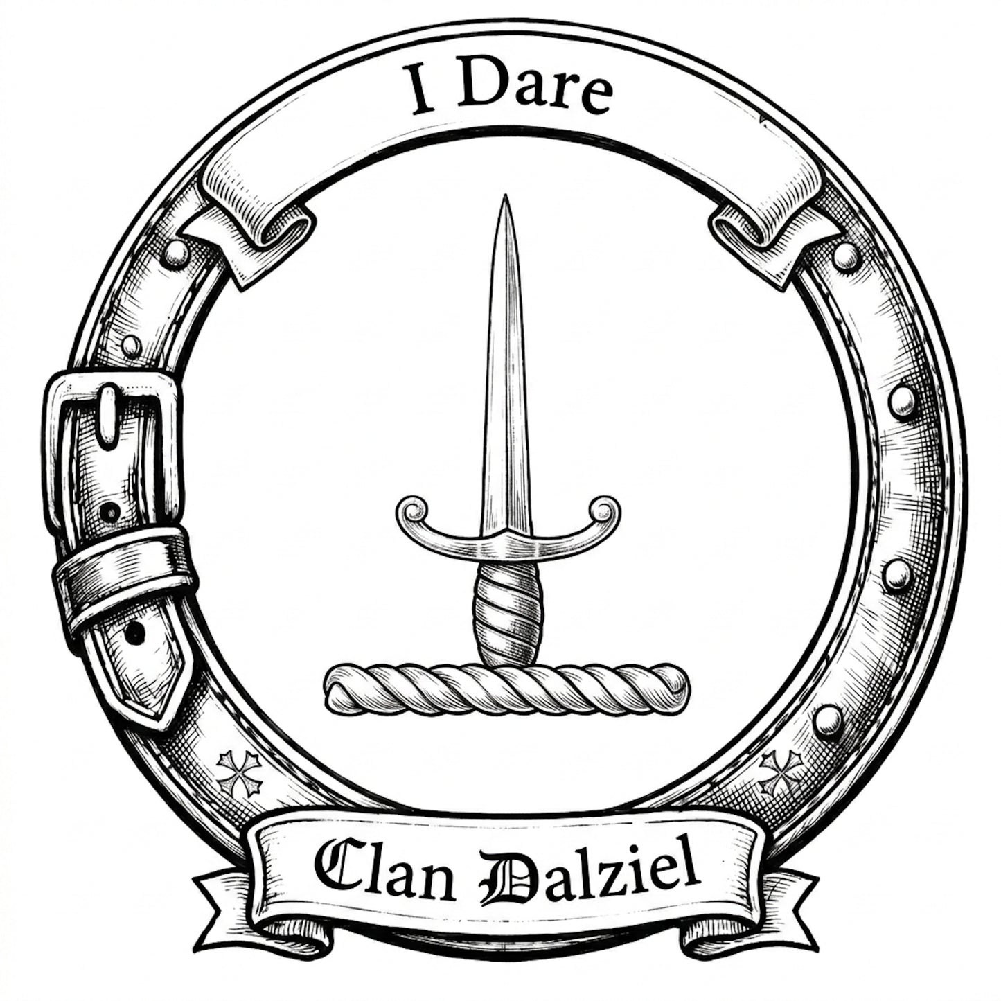 Clan Dalziel Crest digital download: Includes Color PNG, B&W PNG, and SVG vector files