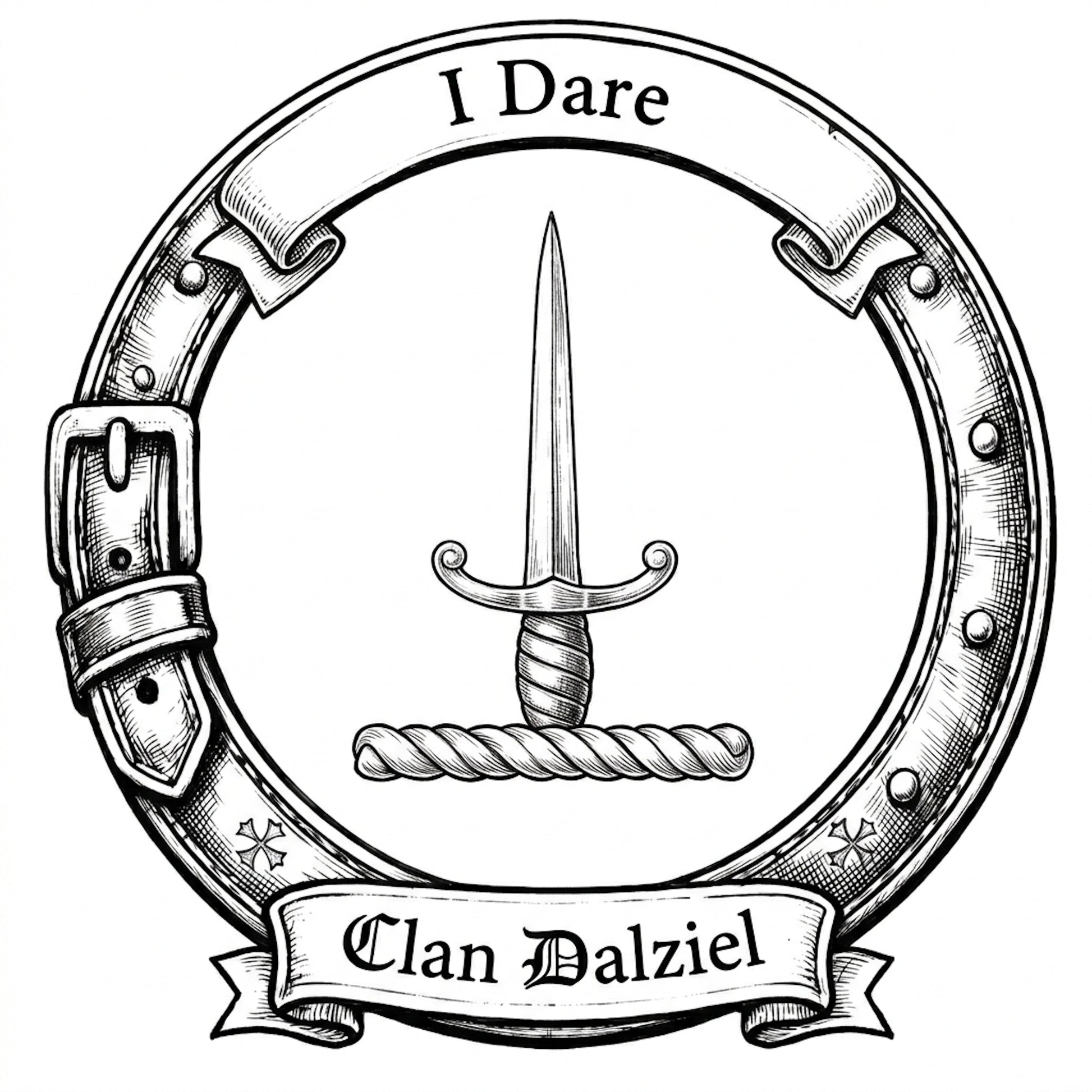 Clan Dalziel Crest digital download: Includes Color PNG, B&W PNG, and SVG vector files
