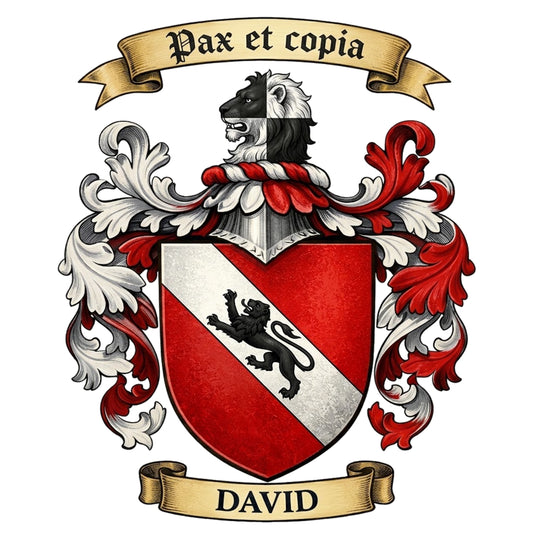 The David Family Coat of Arms digital download: Includes Color PNG, B&W PNG, and SVG vector files