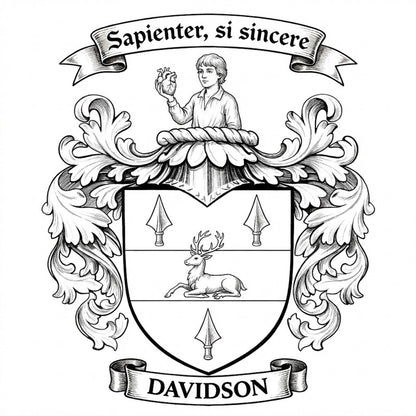 The Davidson Family Coat of Arms digital download: Includes Color PNG, B&W PNG, and SVG vector files