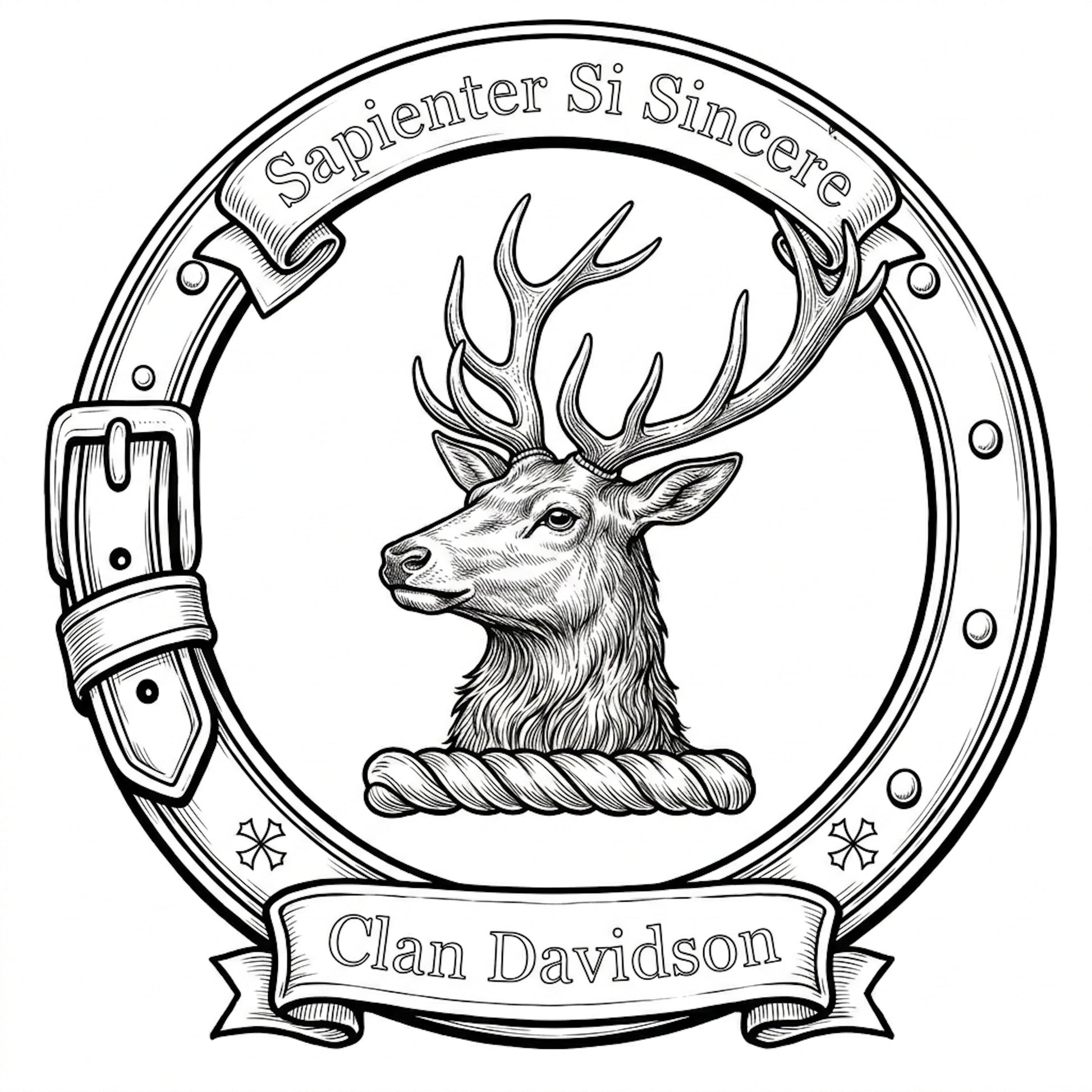 Clan Davidson Crest digital download: Includes Color PNG, B&W PNG, and SVG vector files