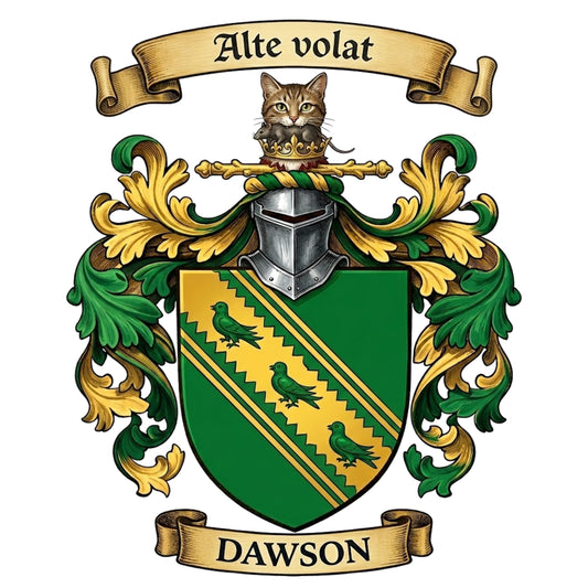 The Dawson Family Coat of Arms digital download: Includes Color PNG, B&W PNG, and SVG vector files