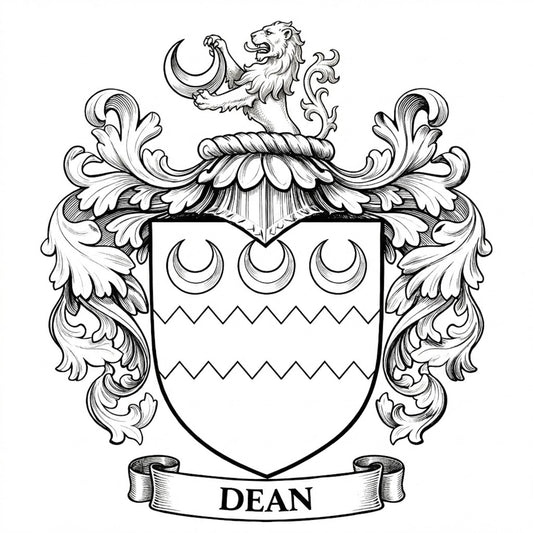 The Dean Family Coat of Arms digital download: Includes Color PNG, B&W PNG, and SVG vector files