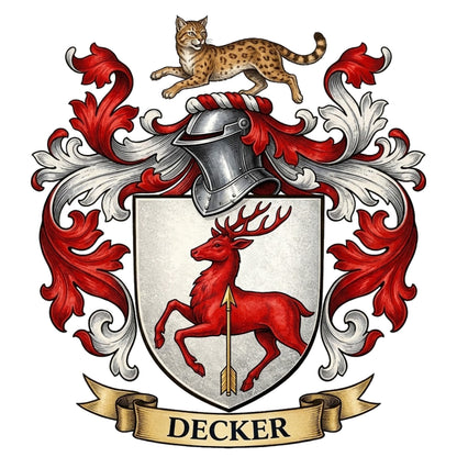 The Decker Family Coat of Arms digital download: Includes Color PNG, B&W PNG, and SVG vector files
