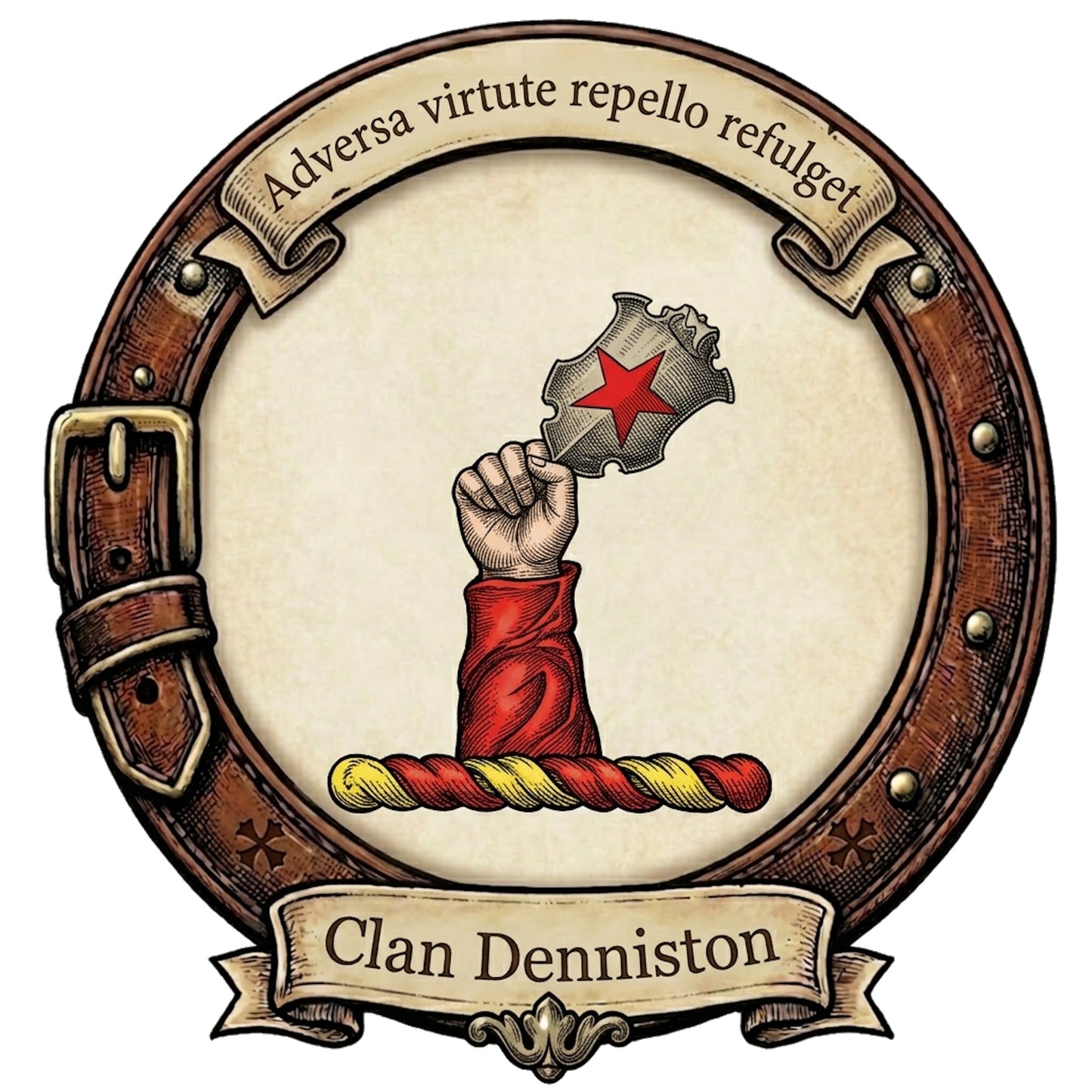 Clan Denniston Crest digital download: Includes Color PNG, B&W PNG, and SVG vector files