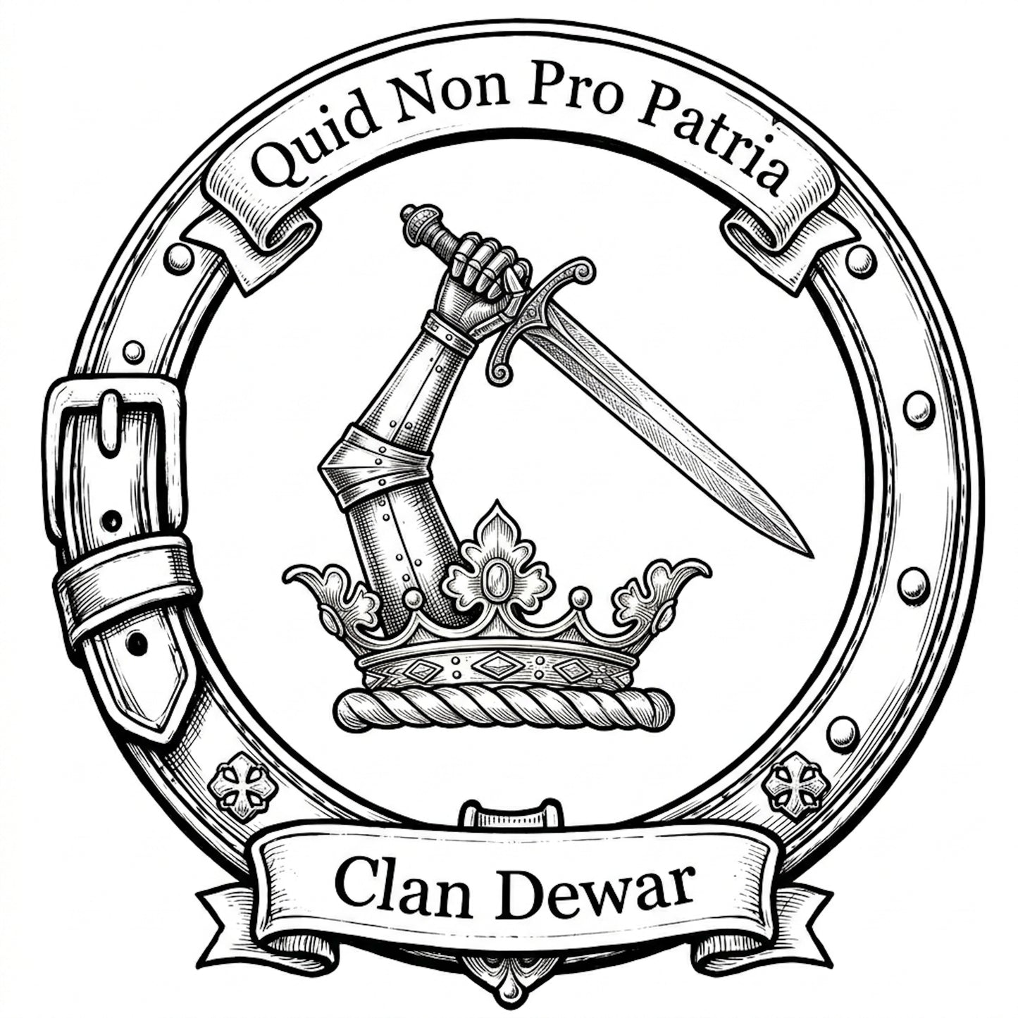 Clan Dewar Crest digital download: Includes Color PNG, B&W PNG, and SVG vector files