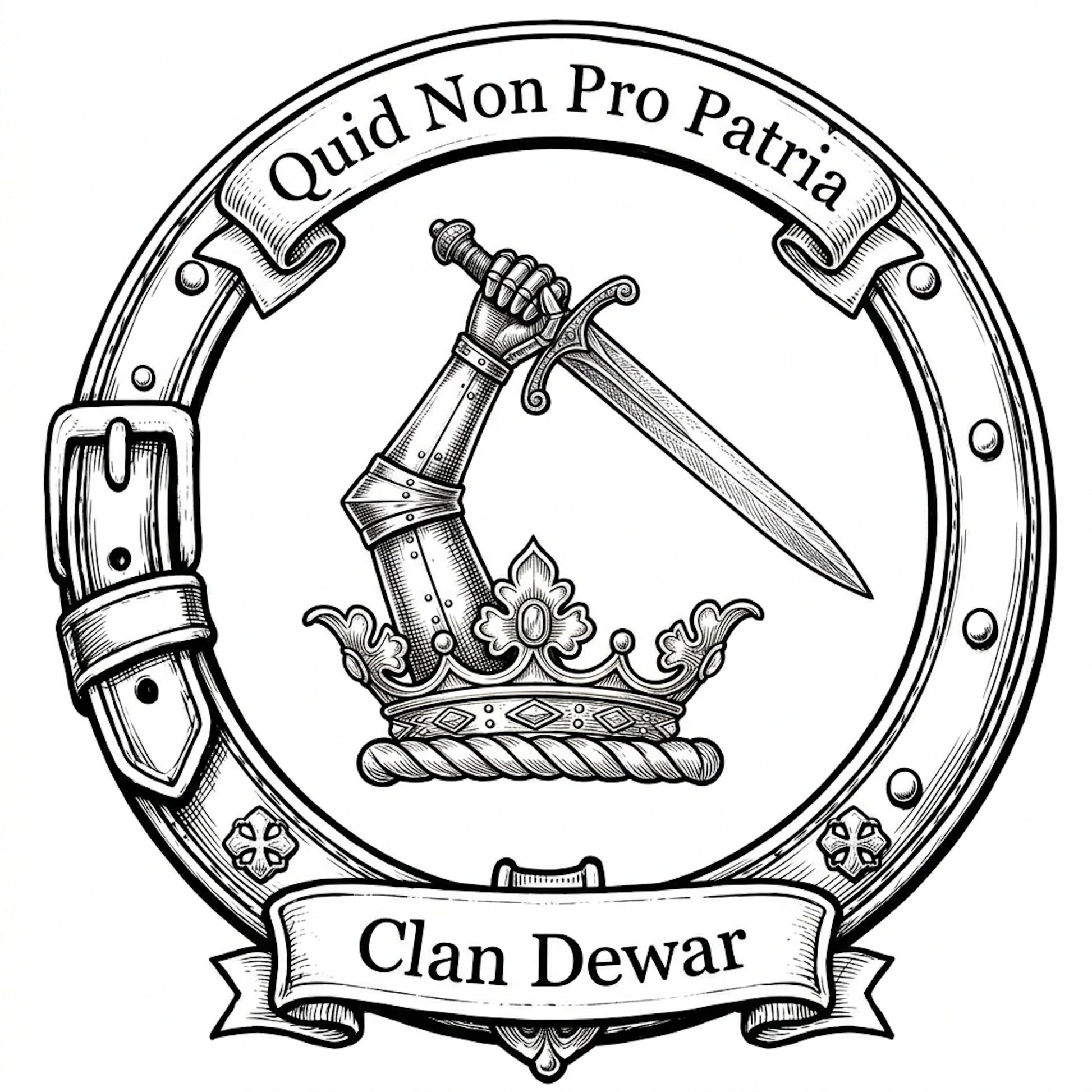 Clan Dewar Crest digital download: Includes Color PNG, B&W PNG, and SVG vector files