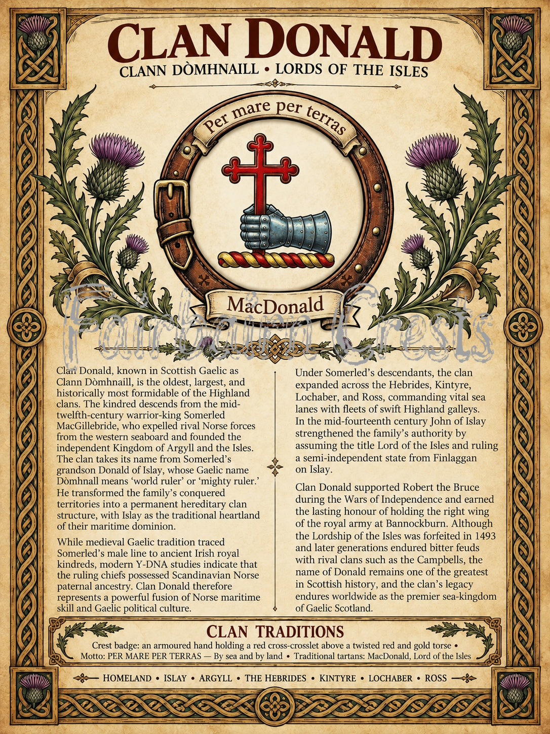 Clan Donald Poster - Digital Download
