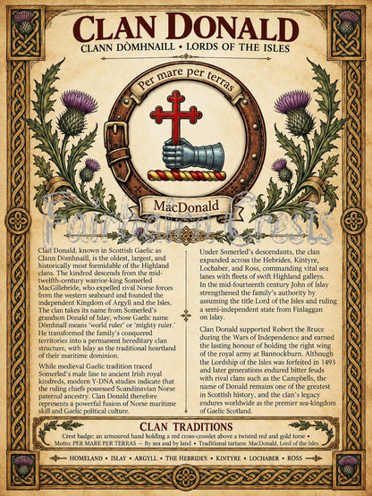 Clan Donald Poster - Digital Download