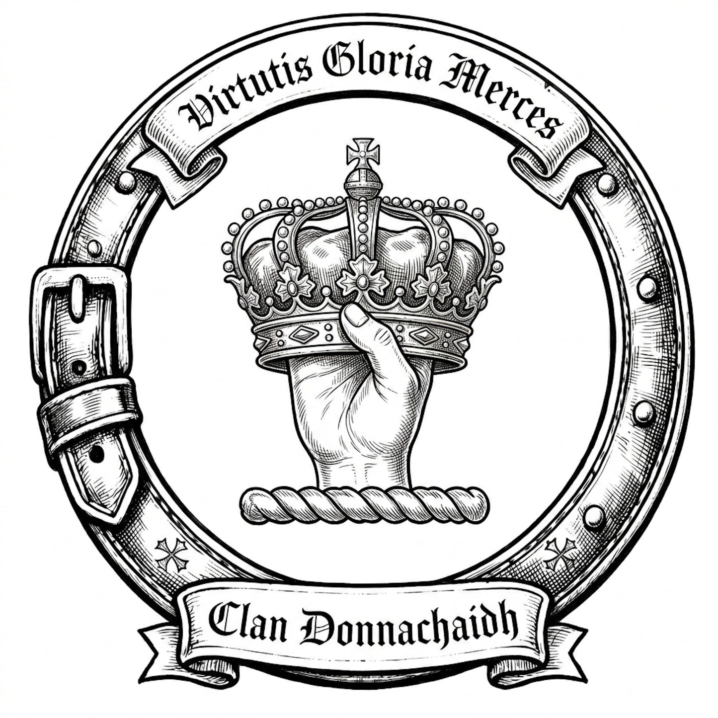 Clan Donnachaidh Crest digital download: Includes Color PNG, B&W PNG, and SVG vector files