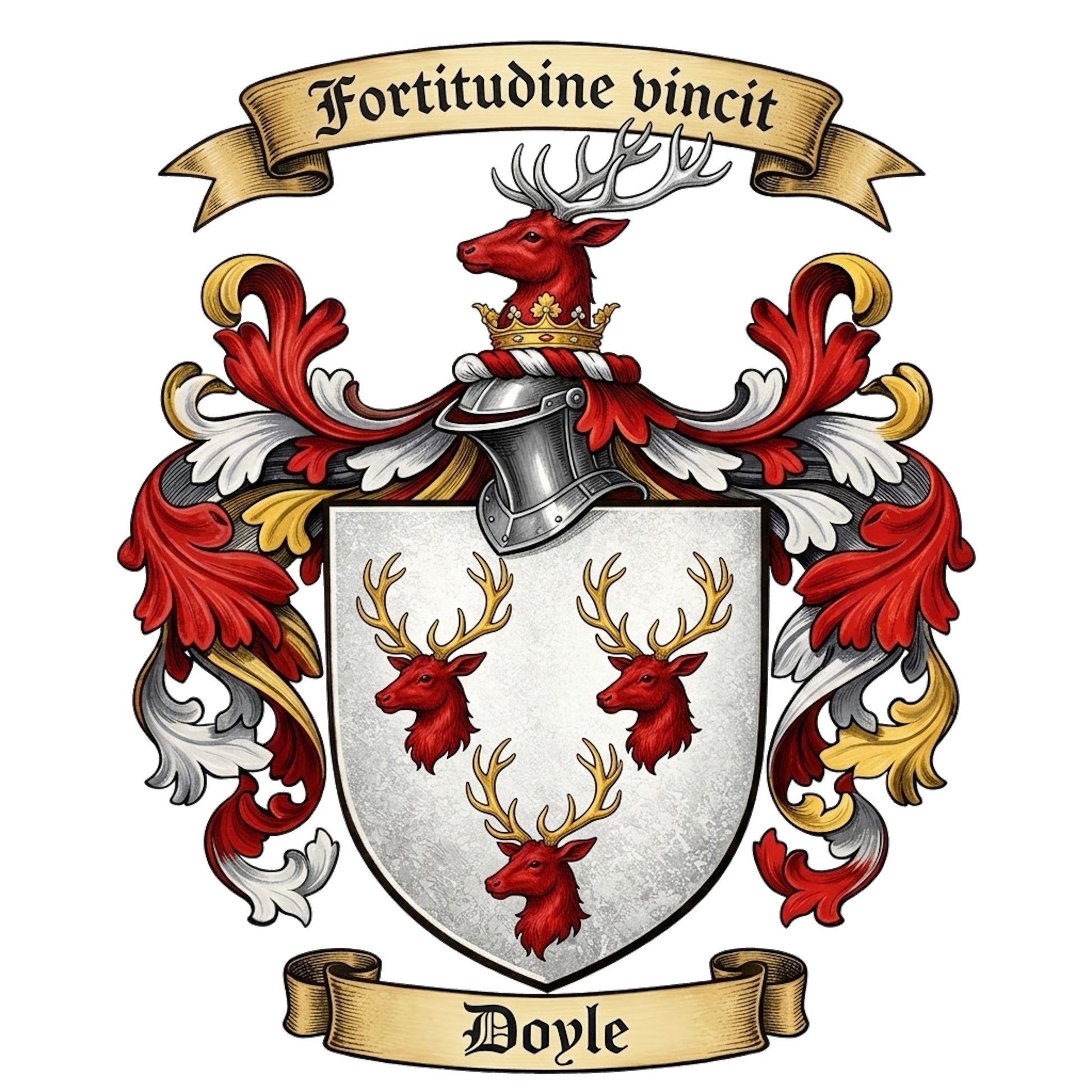 The Doyle Family Coat of Arms digital download: Includes Color PNG, B&W PNG, and SVG vector files