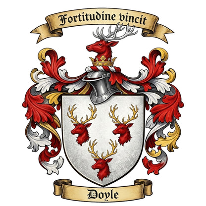 The Doyle Family Coat of Arms digital download: Includes Color PNG, B&W PNG, and SVG vector files