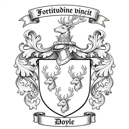 The Doyle Family Coat of Arms digital download: Includes Color PNG, B&W PNG, and SVG vector files