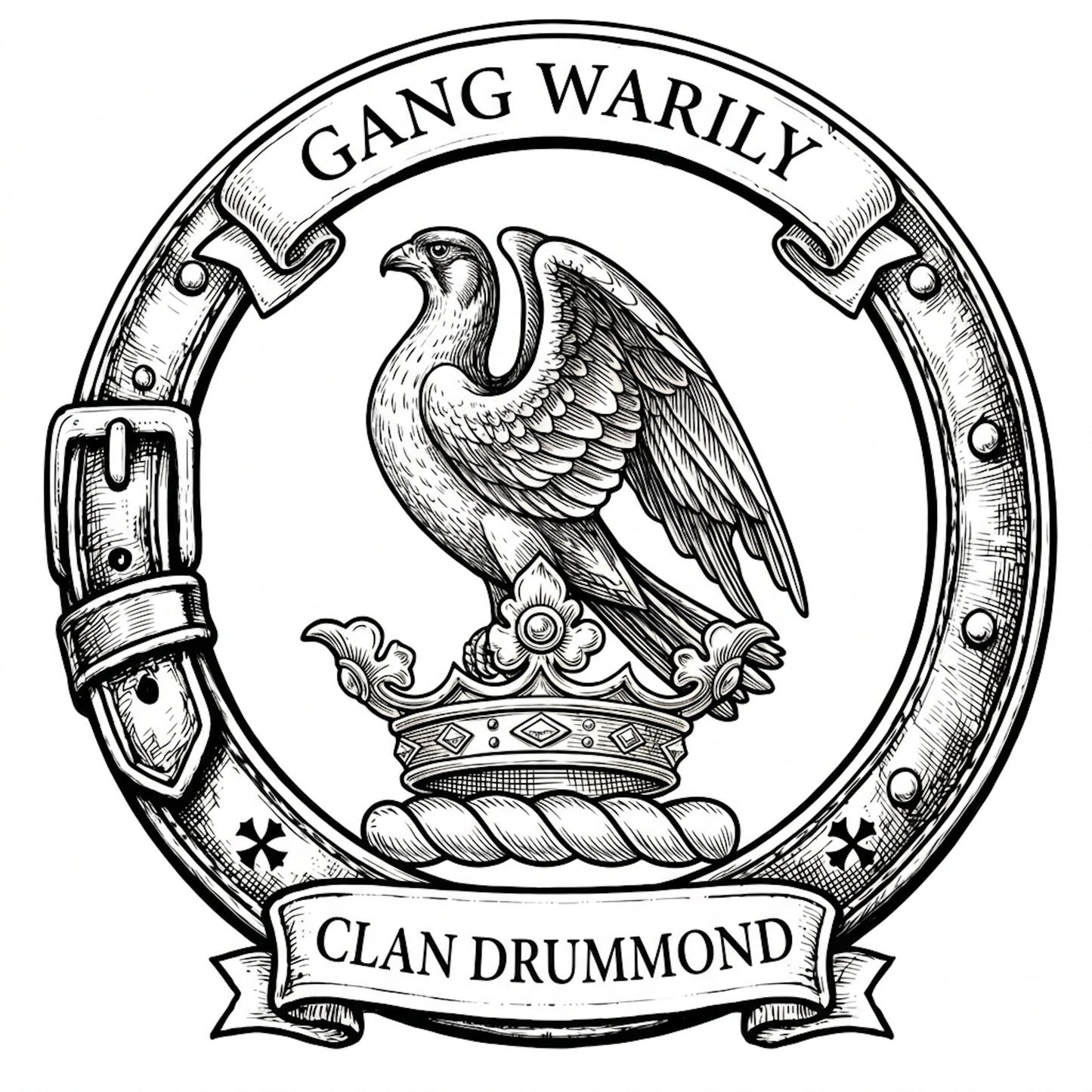 Clan Drummond Crest digital download: Includes Color PNG, B&W PNG, and SVG vector files