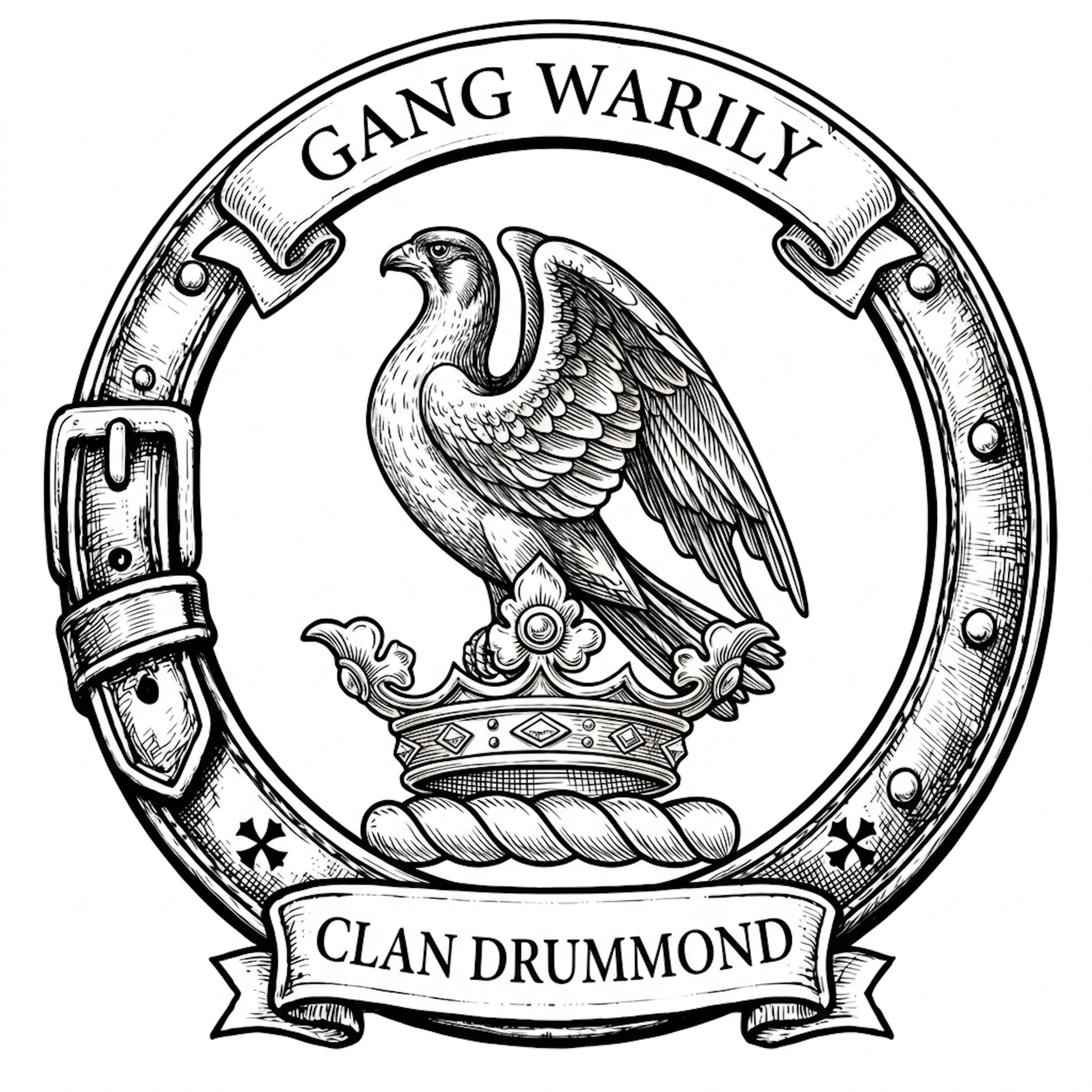 Clan Drummond Crest digital download: Includes Color PNG, B&W PNG, and SVG vector files