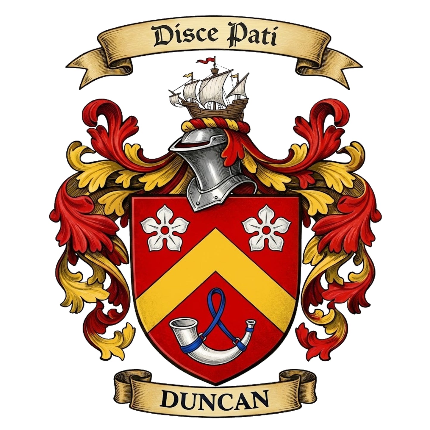 The Duncan Family Coat of Arms digital download: Includes Color PNG, B&W PNG, and SVG vector files