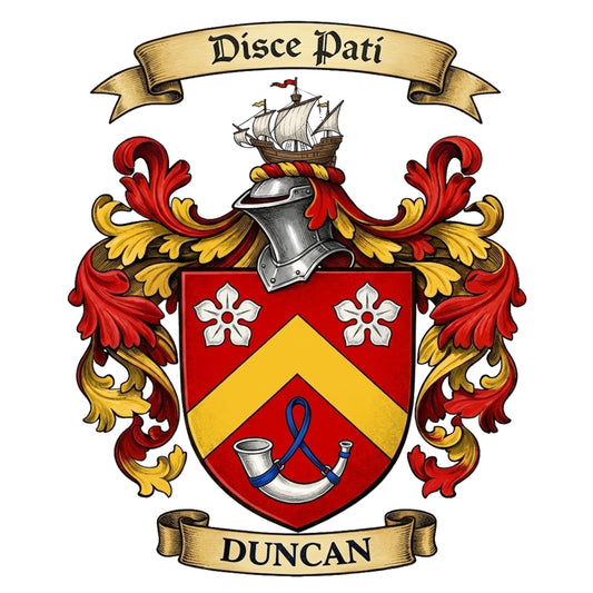 The Duncan Family Coat of Arms digital download: Includes Color PNG, B&W PNG, and SVG vector files