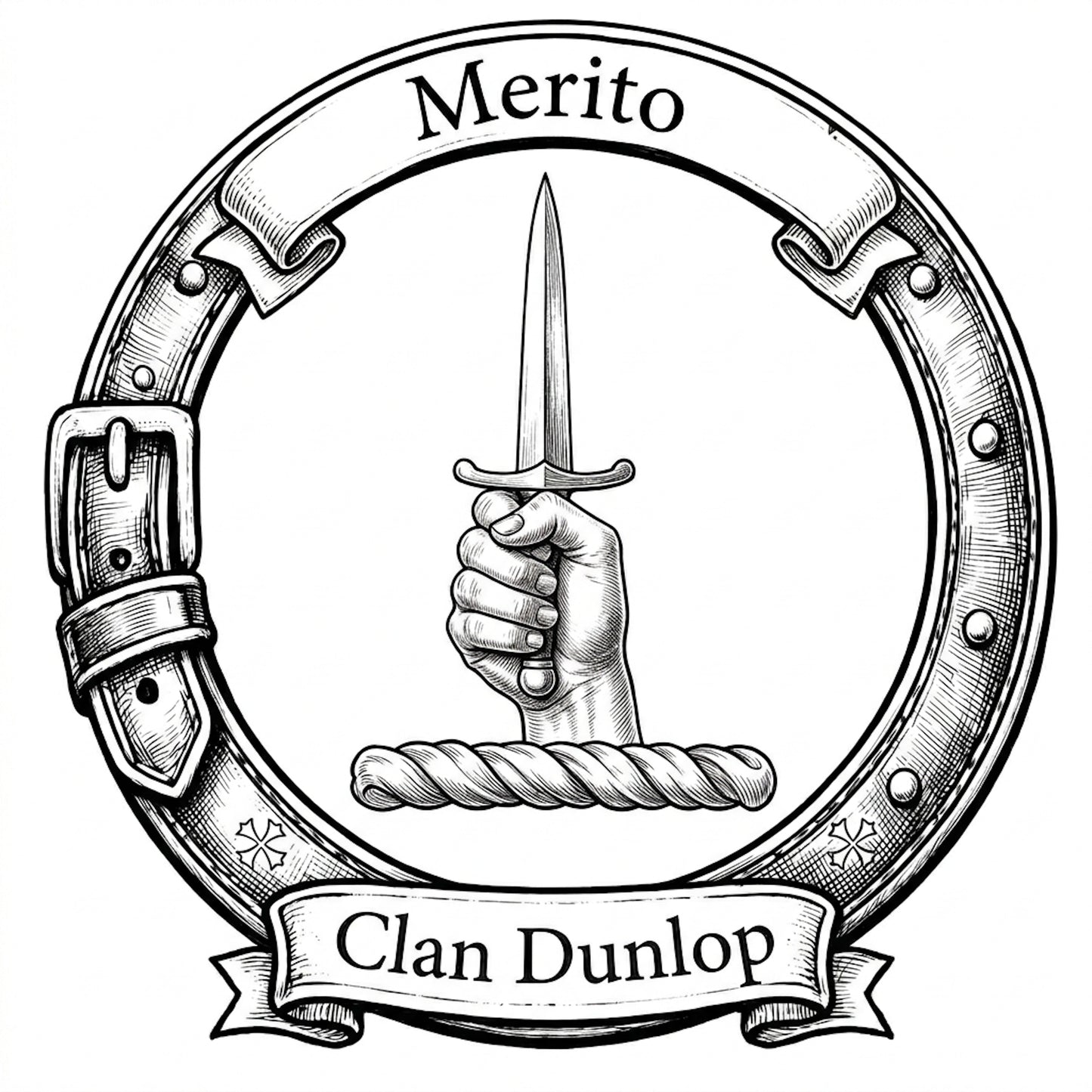 Clan Dunlop Crest digital download: Includes Color PNG, B&W PNG, and SVG vector files