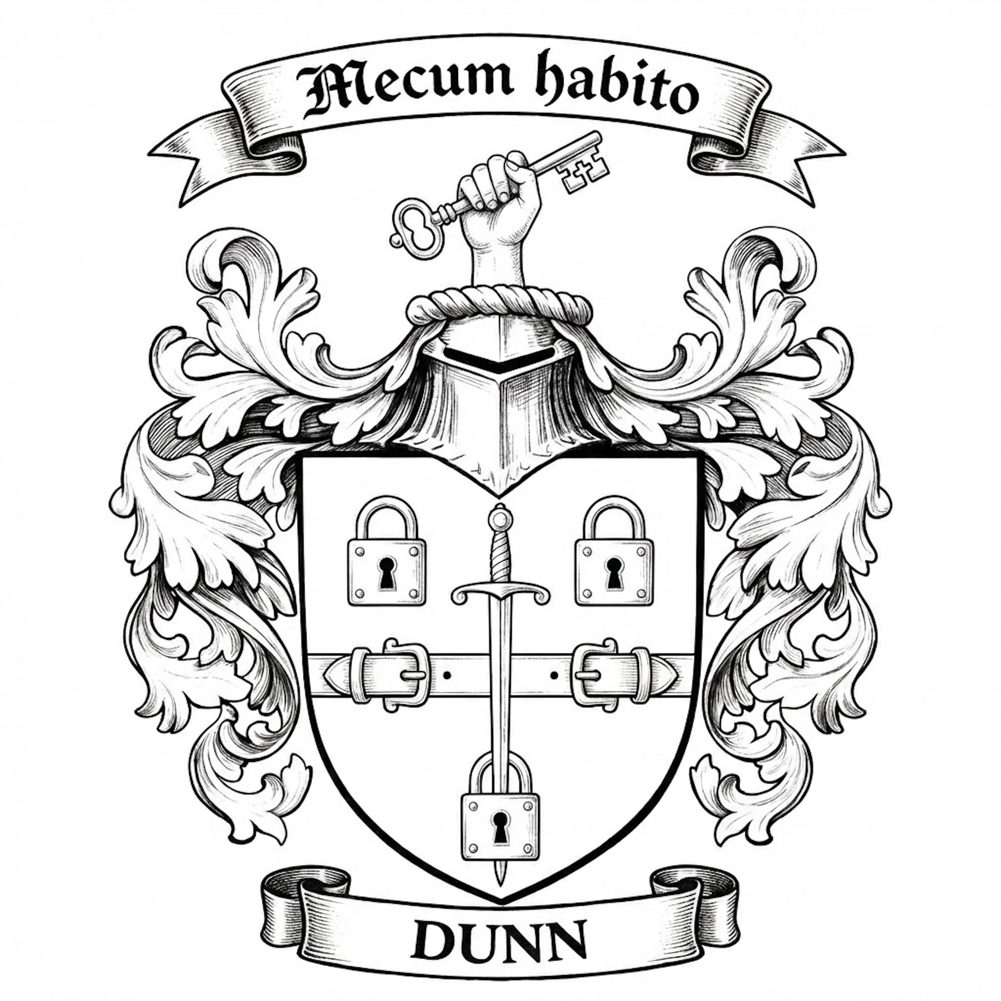 The Dunn Family Coat of Arms digital download: Includes Color PNG, B&W PNG, and SVG vector files