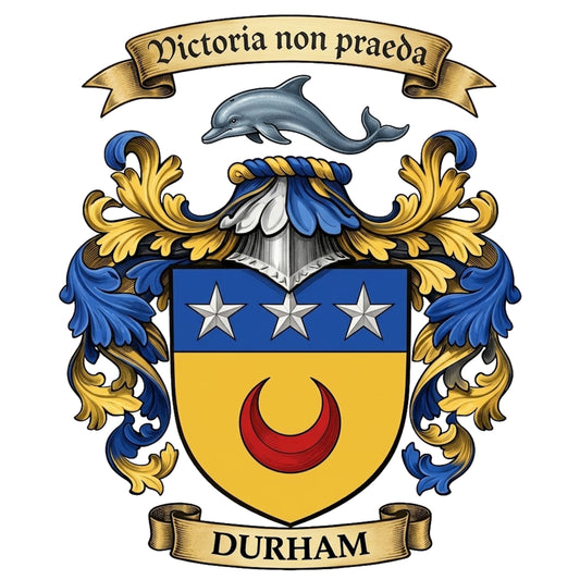 The Durham Family Coat of Arms digital download: Includes Color PNG, B&W PNG, and SVG vector files