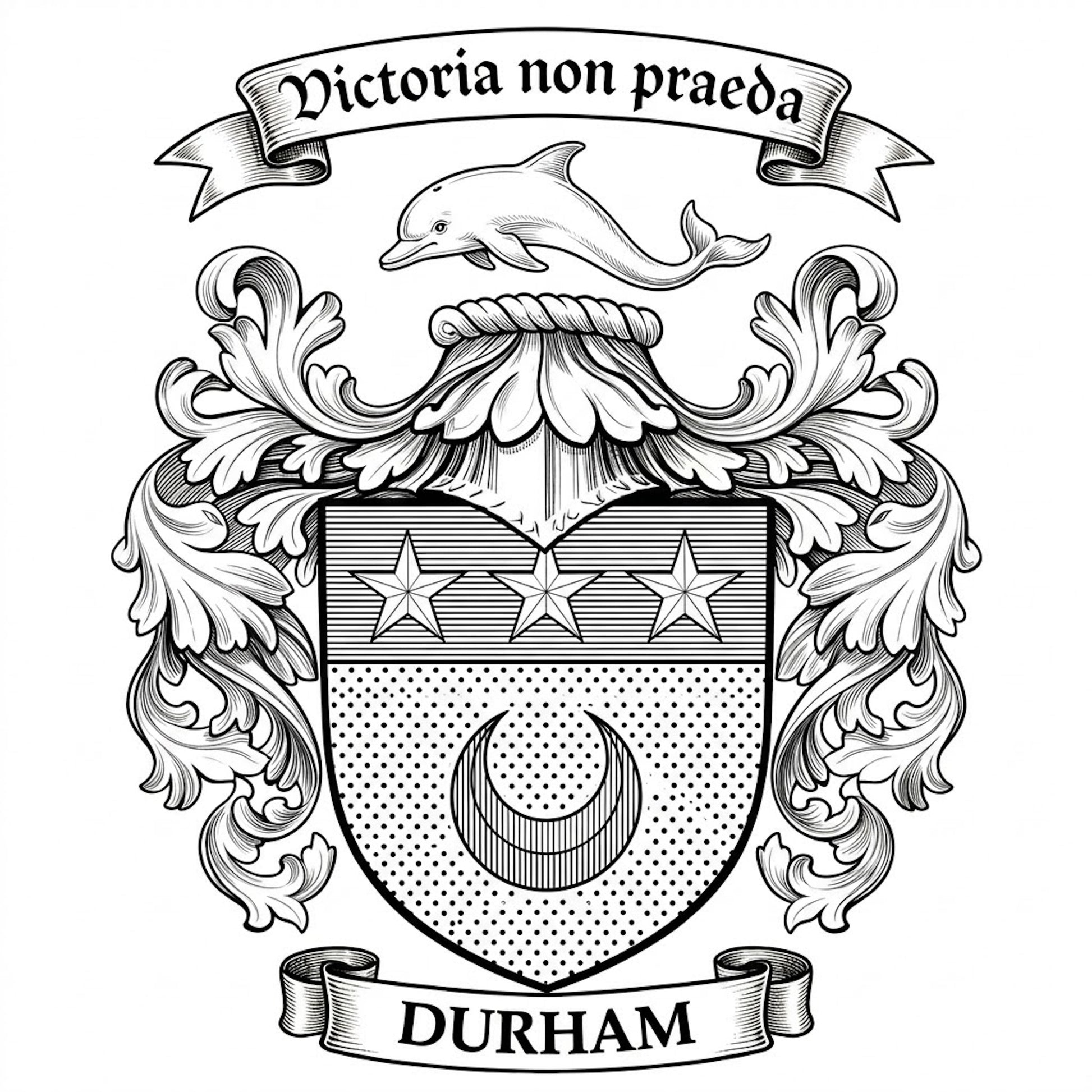 The Durham Family Coat of Arms digital download: Includes Color PNG, B&W PNG, and SVG vector files