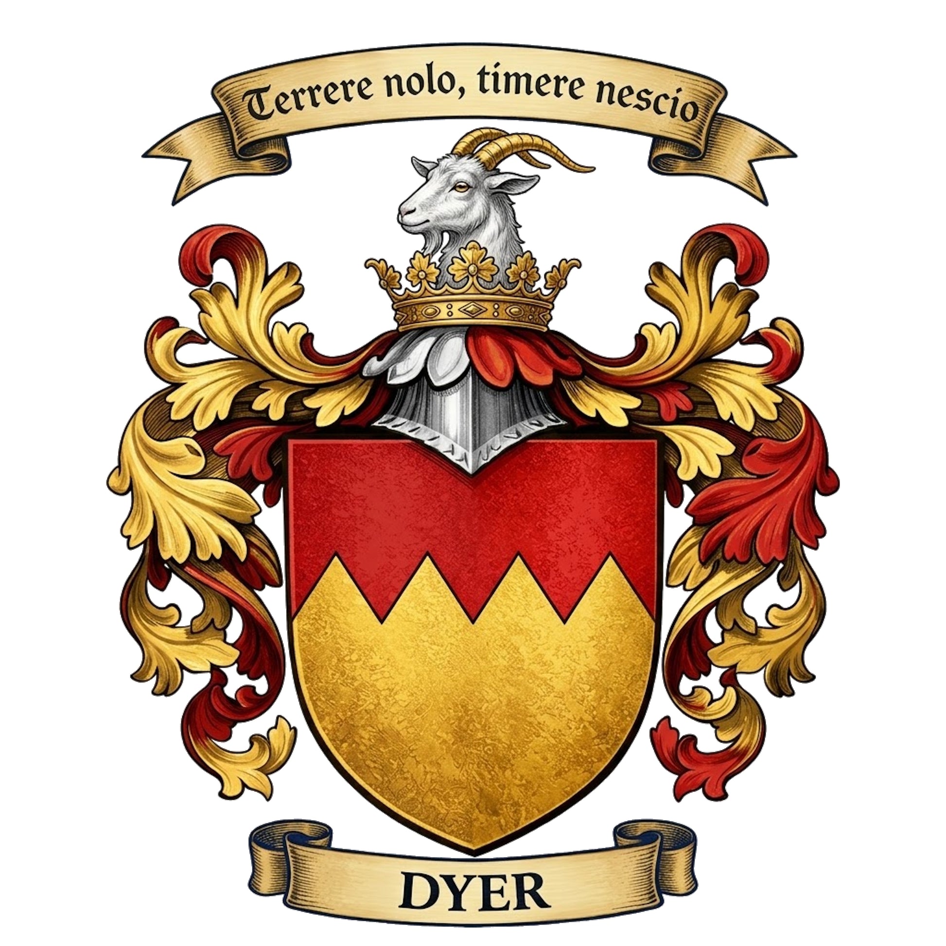 The Dyer Family Coat of Arms digital download: Includes Color PNG, B&W PNG, and SVG vector files