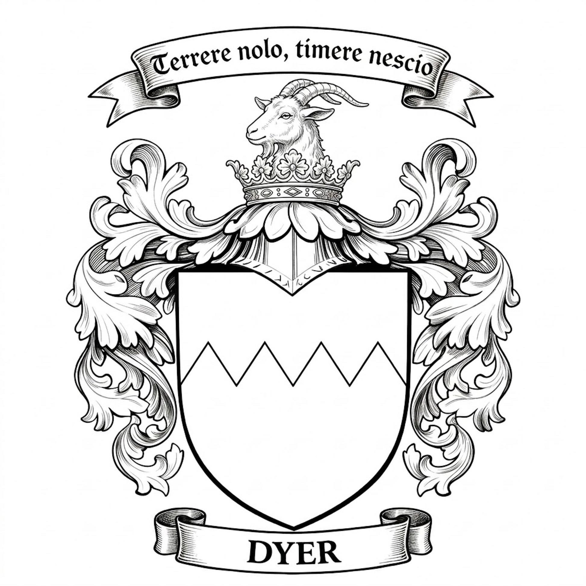 The Dyer Family Coat of Arms digital download: Includes Color PNG, B&W PNG, and SVG vector files