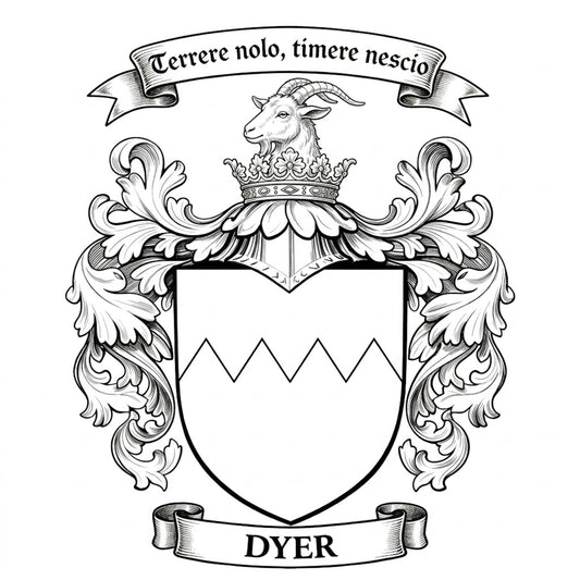 The Dyer Family Coat of Arms digital download: Includes Color PNG, B&W PNG, and SVG vector files
