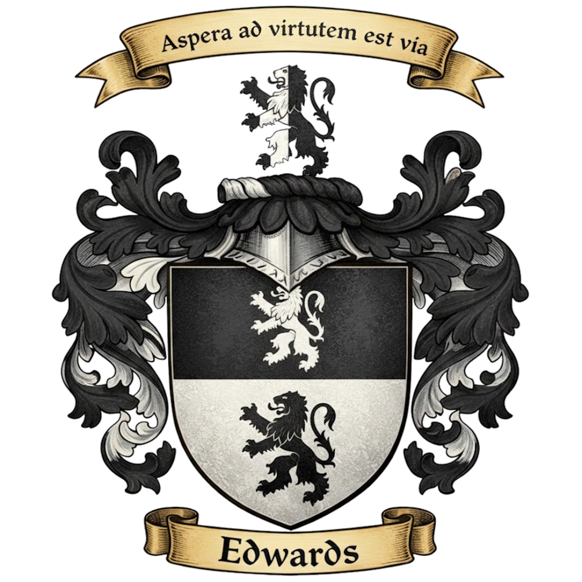 The Edwards Family Coat of Arms digital download: Includes Color PNG, B&W PNG, and SVG vector files
