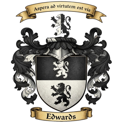 The Edwards Family Coat of Arms digital download: Includes Color PNG, B&W PNG, and SVG vector files