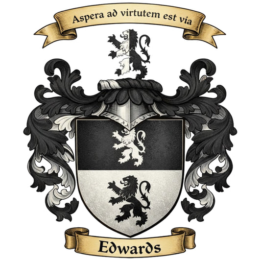 The Edwards Family Coat of Arms digital download: Includes Color PNG, B&W PNG, and SVG vector files