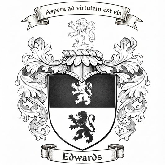The Edwards Family Coat of Arms digital download: Includes Color PNG, B&W PNG, and SVG vector files