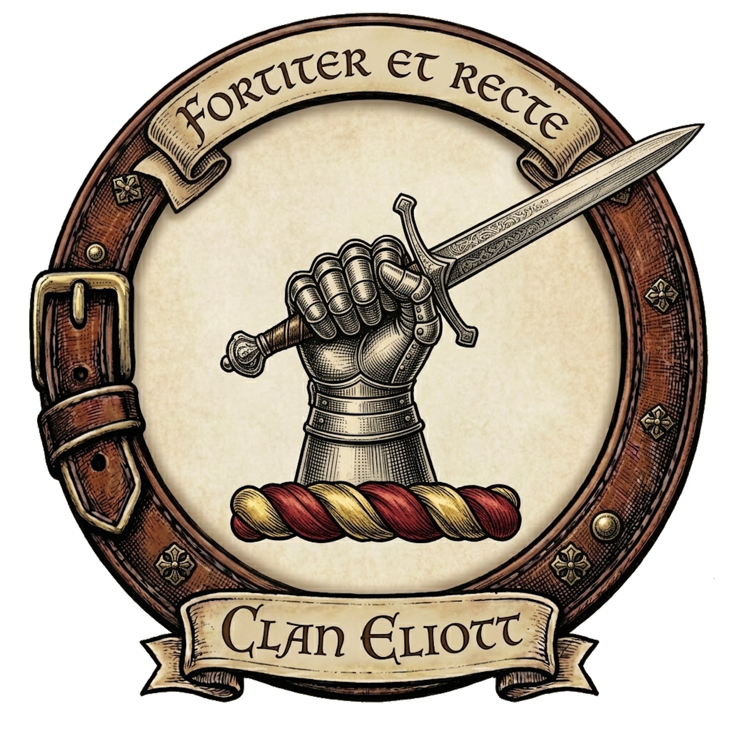 Clan Eliott Crest digital download: Includes Color PNG, B&W PNG, and SVG vector files
