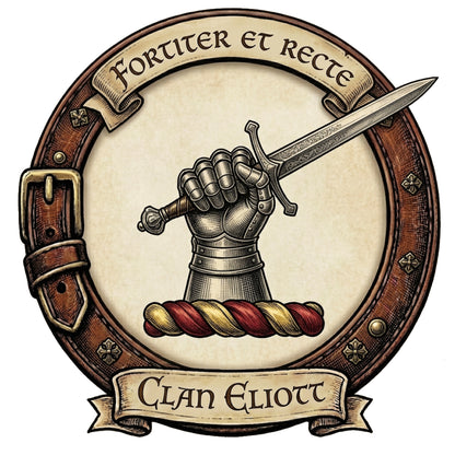 Clan Eliott Crest digital download: Includes Color PNG, B&W PNG, and SVG vector files