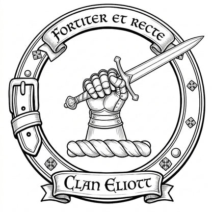 Clan Eliott Crest digital download: Includes Color PNG, B&W PNG, and SVG vector files