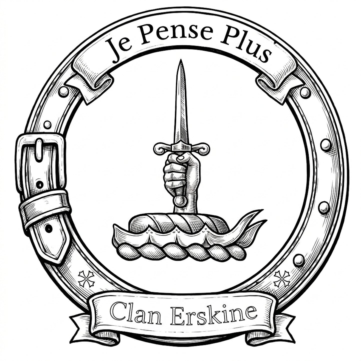 Clan Erskine Crest digital download: Includes Color PNG, B&W PNG, and SVG vector files