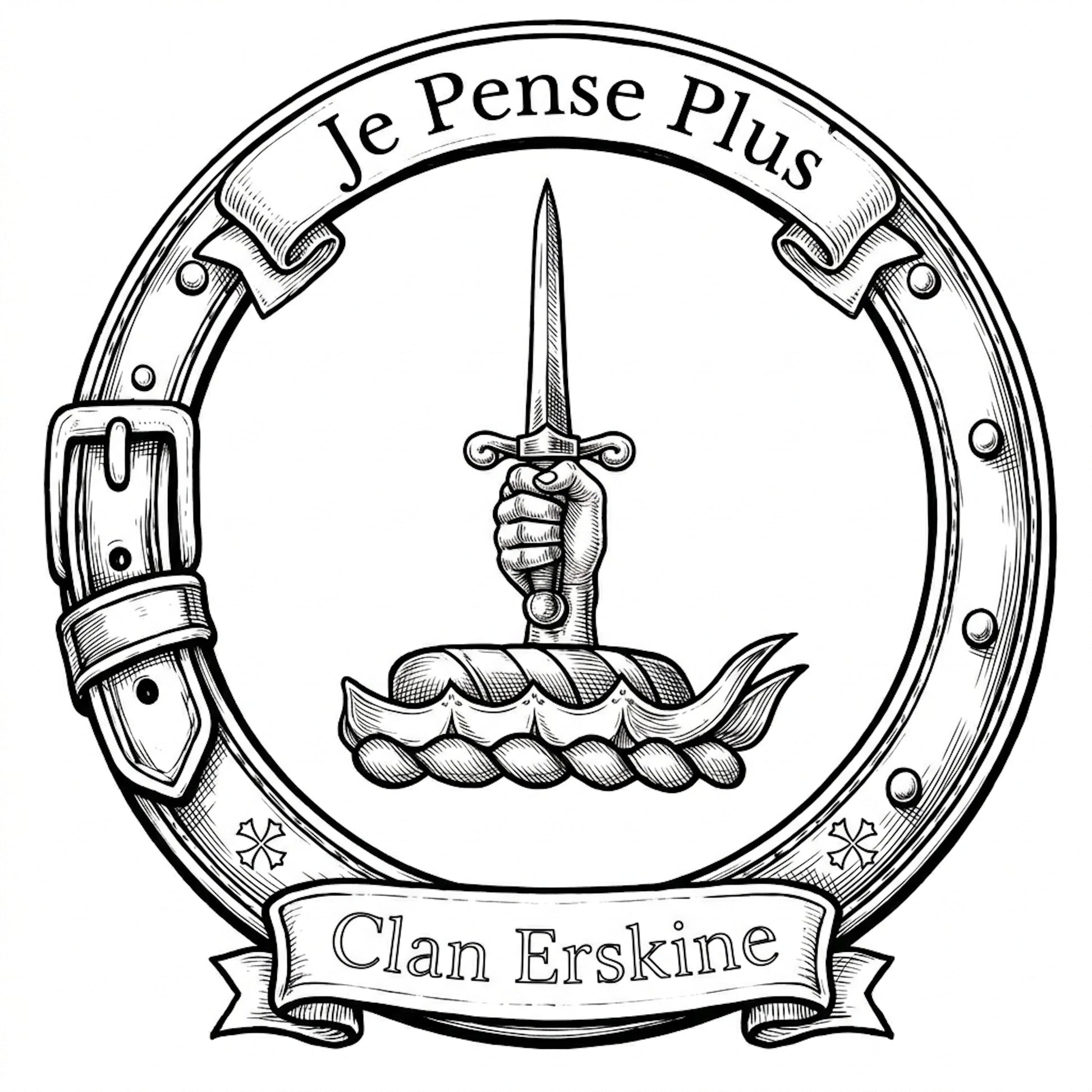 Clan Erskine Crest digital download: Includes Color PNG, B&W PNG, and SVG vector files
