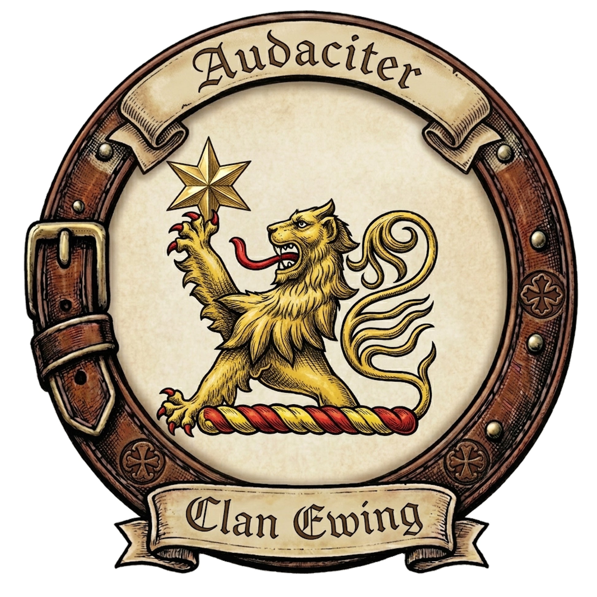 Clan Ewing Crest digital download: Includes Color PNG, B&W PNG, and SVG vector files