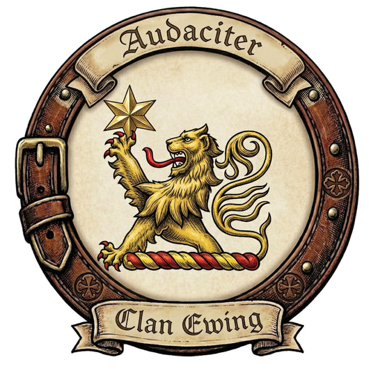 Clan Ewing Crest digital download: Includes Color PNG, B&W PNG, and SVG vector files