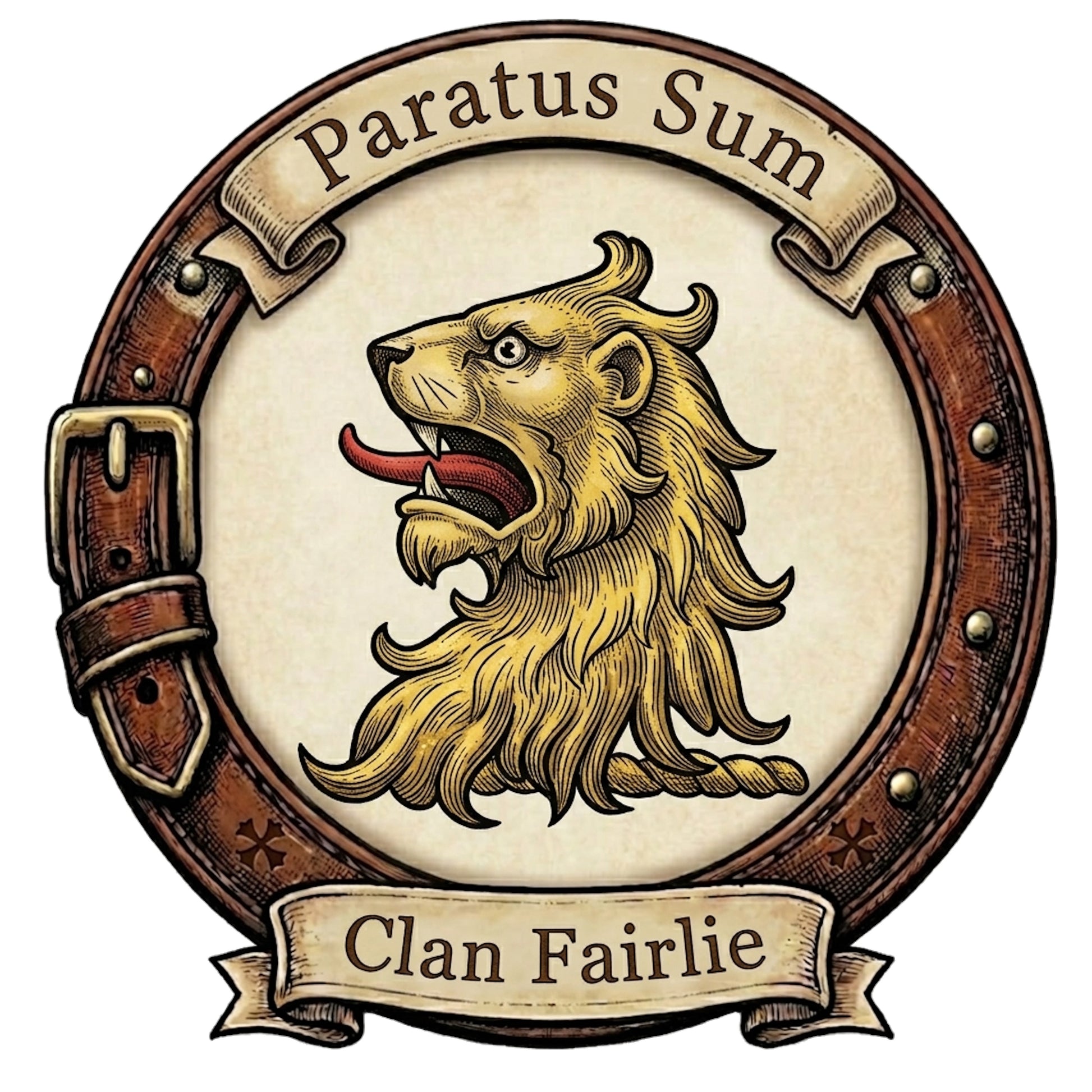 Clan Fairlie Crest digital download: Includes Color PNG, B&W PNG, and SVG vector files