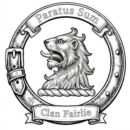 Clan Fairlie Crest digital download: Includes Color PNG, B&W PNG, and SVG vector files