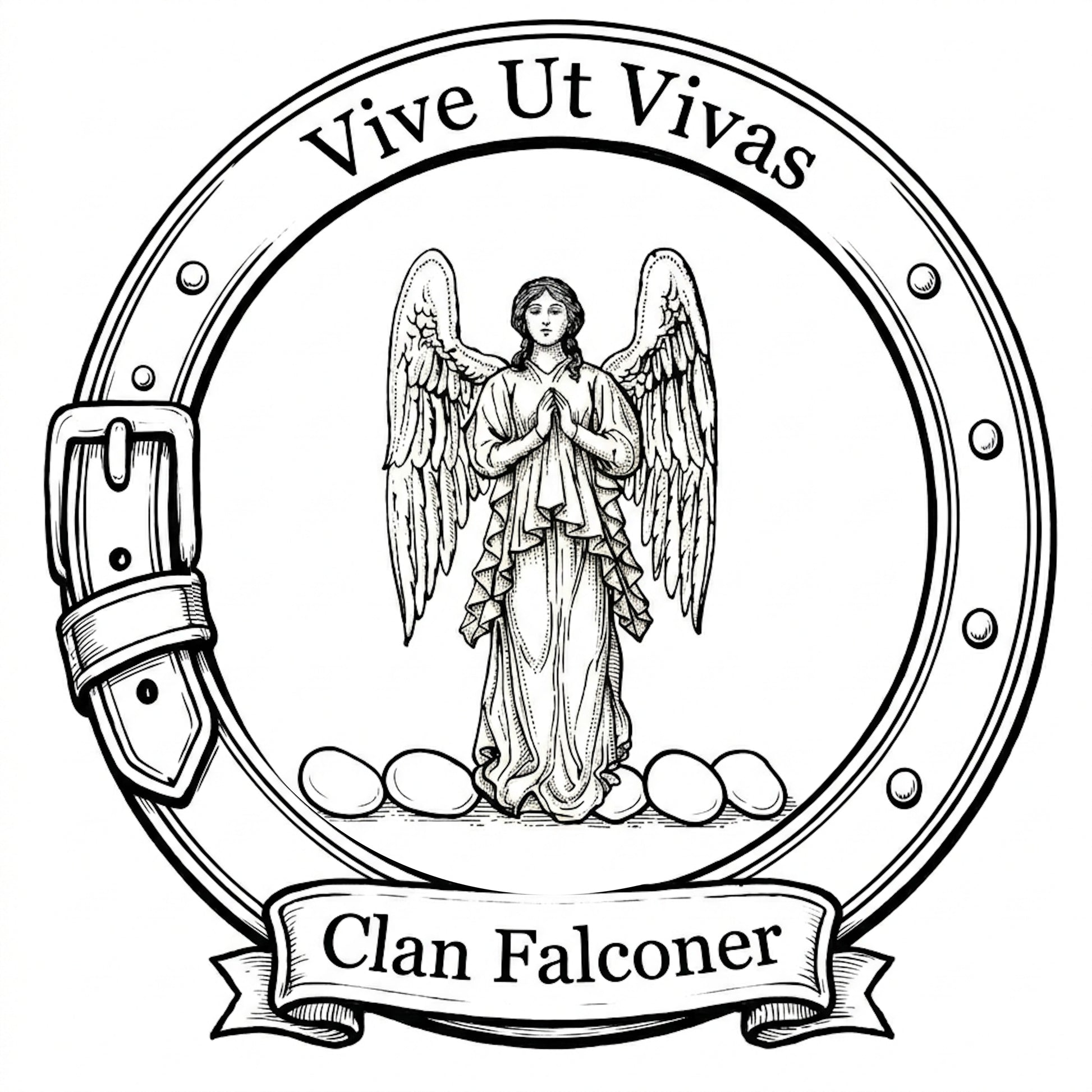 Clan Falconer Crest digital download: Includes Color PNG, B&W PNG, and SVG vector files