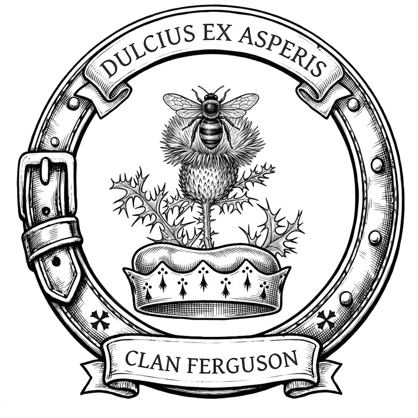 Clan Ferguson Crest digital download: Includes Color PNG, B&W PNG, and SVG vector files