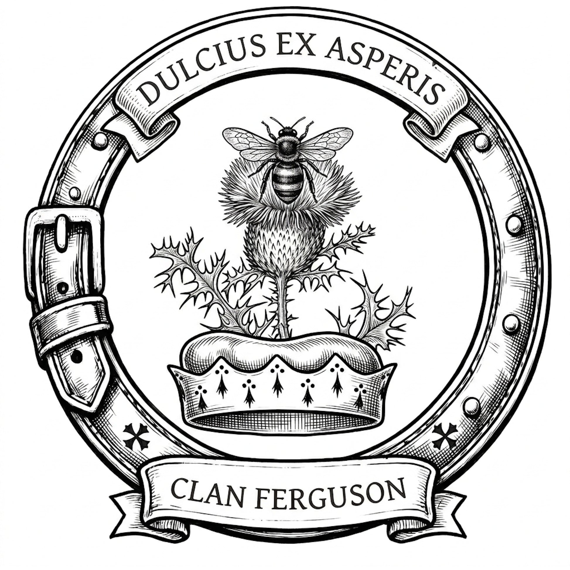 Clan Ferguson Crest digital download: Includes Color PNG, B&W PNG, and SVG vector files