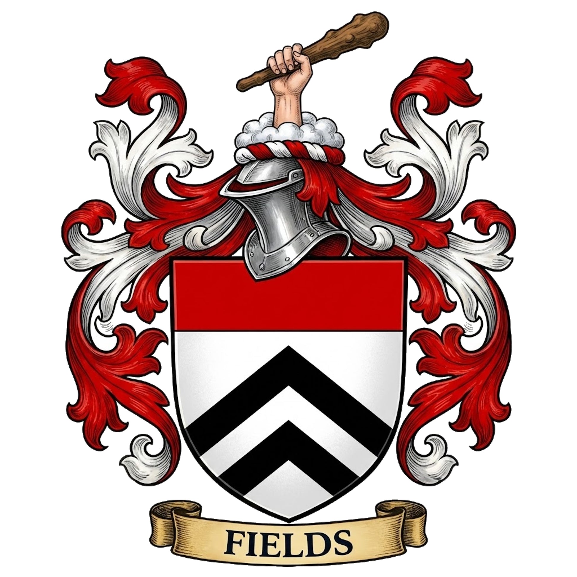The Fields Family Coat of Arms digital download: Includes Color PNG, B&W PNG, and SVG vector files