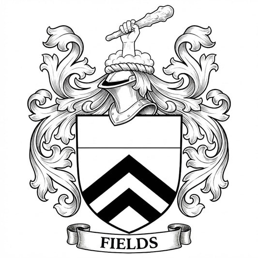 The Fields Family Coat of Arms digital download: Includes Color PNG, B&W PNG, and SVG vector files