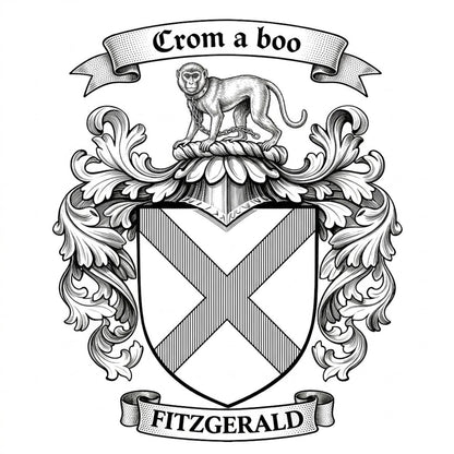The Fitzgerald Family Coat of Arms digital download: Includes Color PNG, B&W PNG, and SVG vector files